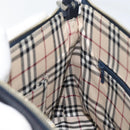 BURBERRY One Shoulder Bag Leather Navy Silver Auth am9843-18