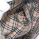 BURBERRY One Shoulder Bag Leather Navy Silver Auth am9843-20