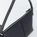 BURBERRY One Shoulder Bag Leather Navy Silver Auth am9843-6