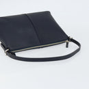 BURBERRY One Shoulder Bag Leather Navy Silver Auth am9843-7