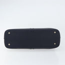 BURBERRY One Shoulder Bag Leather Navy Silver Auth am9843-9