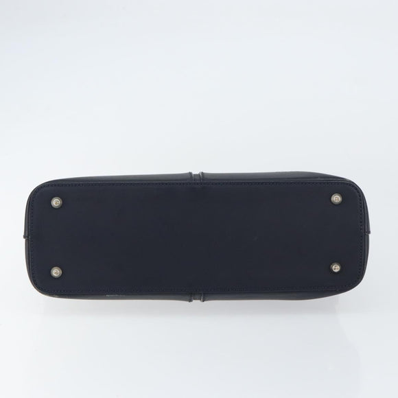 BURBERRY One Shoulder Bag Leather Navy Silver Auth am9843