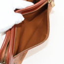 MCM Logogram Vicetos Clutch Bag PVC Leather Brown Gold Auth am9844V-16