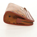 MCM Logogram Vicetos Clutch Bag PVC Leather Brown Gold Auth am9844V-5