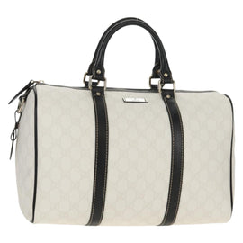 GUCCI GG Supreme Boston Bag PVC White Gold 193603 Auth am9846V