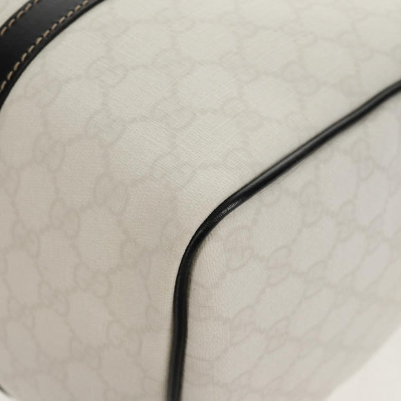 GUCCI GG Supreme Boston Bag PVC White Gold 193603 Auth am9846V