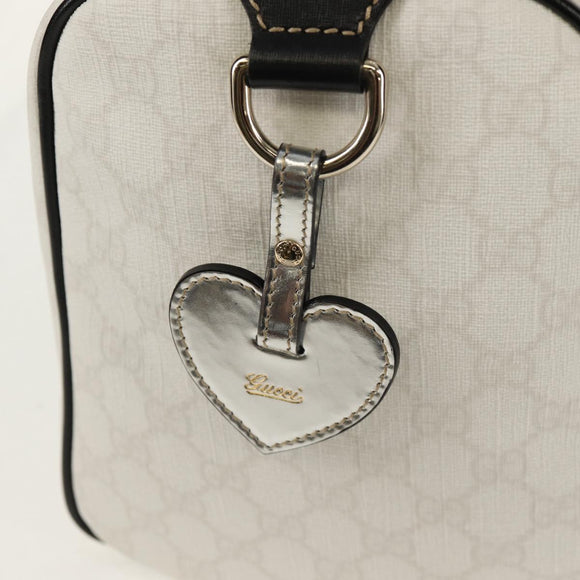 GUCCI GG Supreme Boston Bag PVC White Gold 193603 Auth am9846V