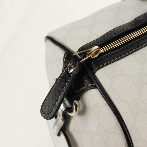 GUCCI GG Supreme Boston Bag PVC White Gold 193603 Auth am9846V
