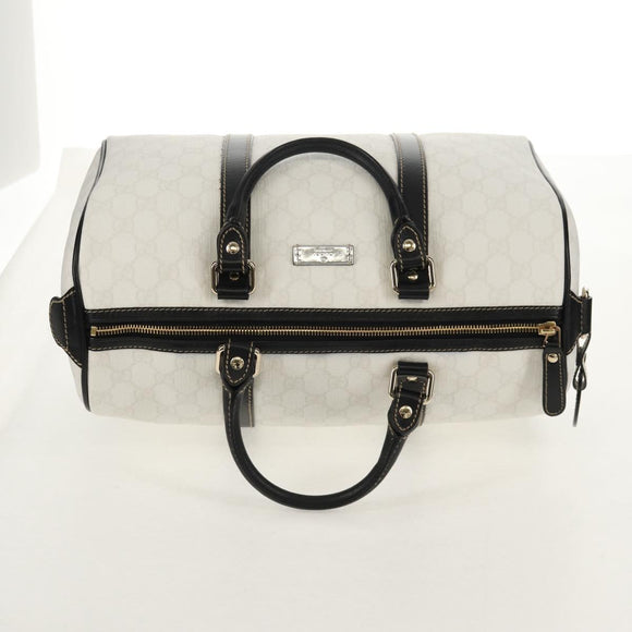 GUCCI GG Supreme Boston Bag PVC White Gold 193603 Auth am9846V