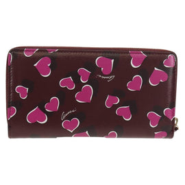 GUCCI Heart Long Wallet Leather Purple Auth am9847V - 0