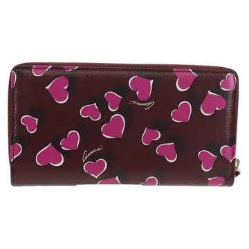 GUCCI Heart Long Wallet Leather Purple Auth am9847V - 0