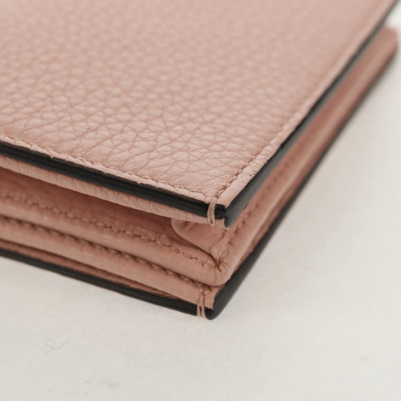 GUCCI Animalie Compact Wallet Leather Pink Gold 498096 Auth am9852V