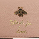 GUCCI Animalie Compact Wallet Leather Pink Gold 498096 Auth am9852V-12