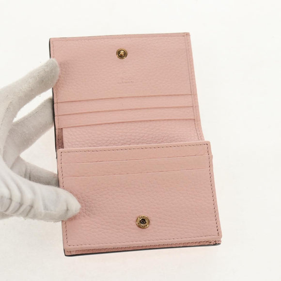GUCCI Animalie Compact Wallet Leather Pink Gold 498096 Auth am9852V