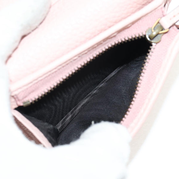 GUCCI Animalie Compact Wallet Leather Pink Gold 498096 Auth am9852V