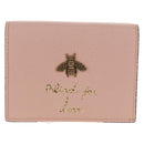 GUCCI Animalie Compact Wallet Leather Pink Gold 498096 Auth am9852V-2