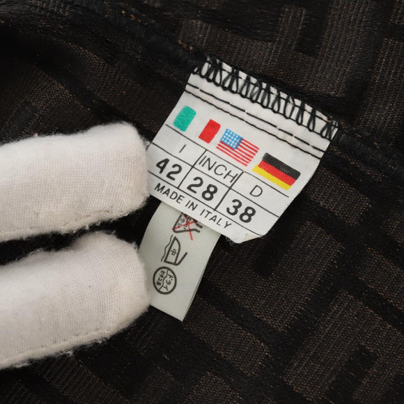 FENDI Zucca Canvas Best Jacket Black Brown Auth am9854V