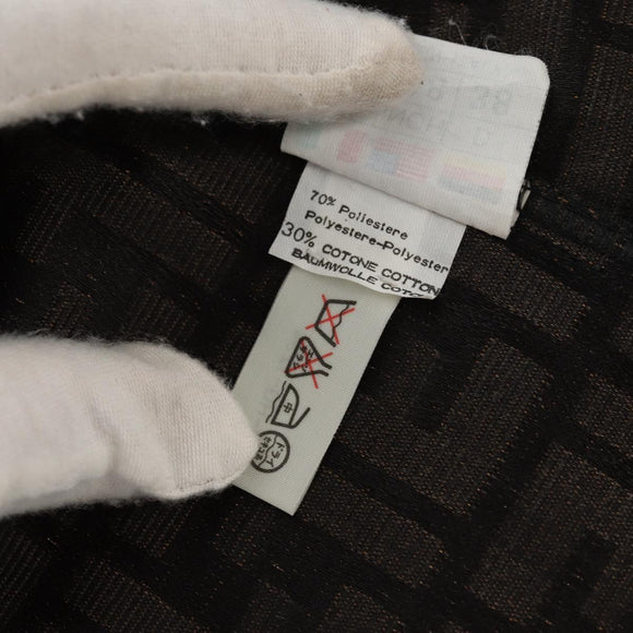 FENDI Zucca Canvas Best Jacket Black Brown Auth am9854V