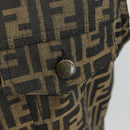 FENDI Zucca Canvas Best Jacket Black Brown Auth am9854V-6