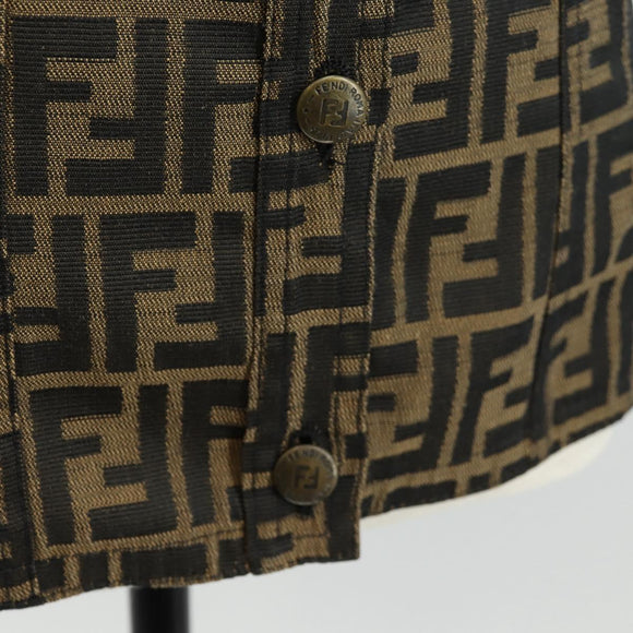 FENDI Zucca Canvas Best Jacket Black Brown Auth am9854V