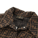 FENDI Zucca Canvas Best Jacket Black Brown Auth am9854V-9