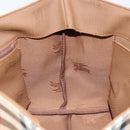 Burberrys Nova Check Hand Bag Canvas Beige Gold Auth am9855-16