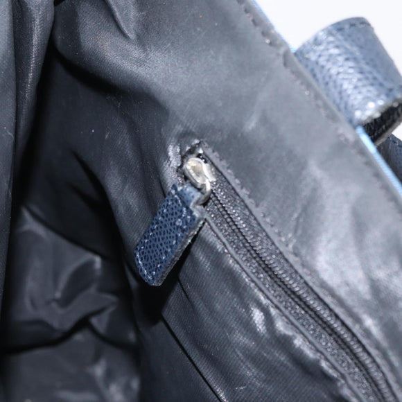 BURBERRY Nova Check Tote Bag Nylon Blue Silver Auth am9857