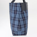 BURBERRY Nova Check Tote Bag Nylon Blue Silver Auth am9857-5