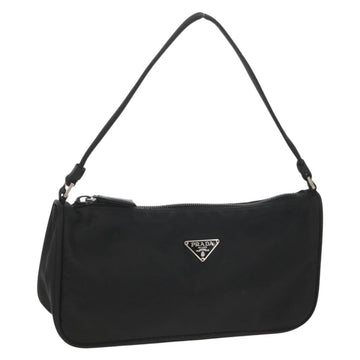 PRADA Accessory Pouch Nylon Black Silver Auth am9858V