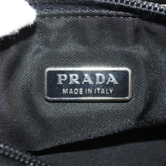 PRADA Accessory Pouch Nylon Black Silver Auth am9858V