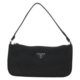 PRADA Accessory Pouch Nylon Black Silver Auth am9858V - 0