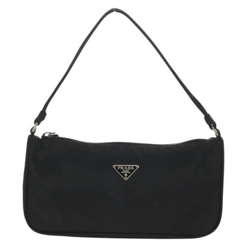 PRADA Accessory Pouch Nylon Black Silver Auth am9858V - 0