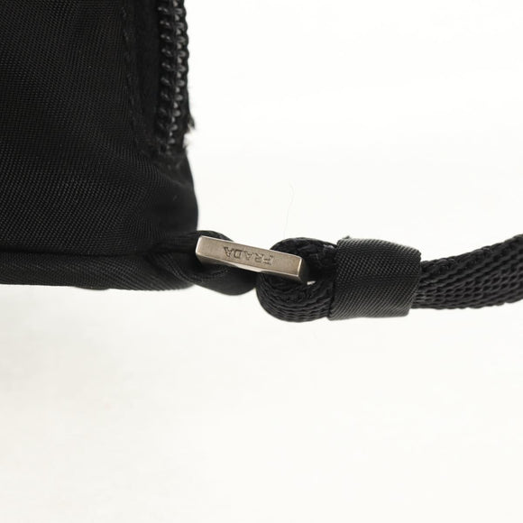 PRADA Accessory Pouch Nylon Black Silver Auth am9858V