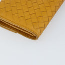 BOTTEGA VENETA INTRECCIATO Long Wallet Leather Yellow Auth am9863-11