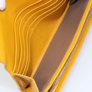 BOTTEGA VENETA INTRECCIATO Long Wallet Leather Yellow Auth am9863-15