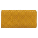 BOTTEGA VENETA INTRECCIATO Long Wallet Leather Yellow Auth am9863-3