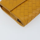 BOTTEGA VENETA INTRECCIATO Long Wallet Leather Yellow Auth am9863-9