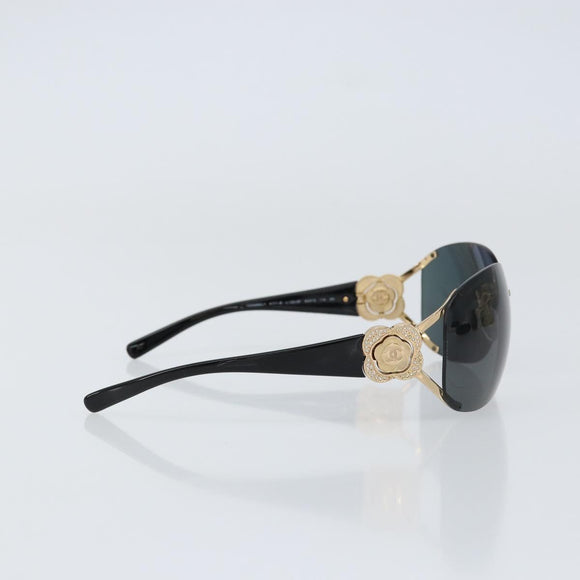 CHANEL Sunglasses plastic Black CC Auth am9868