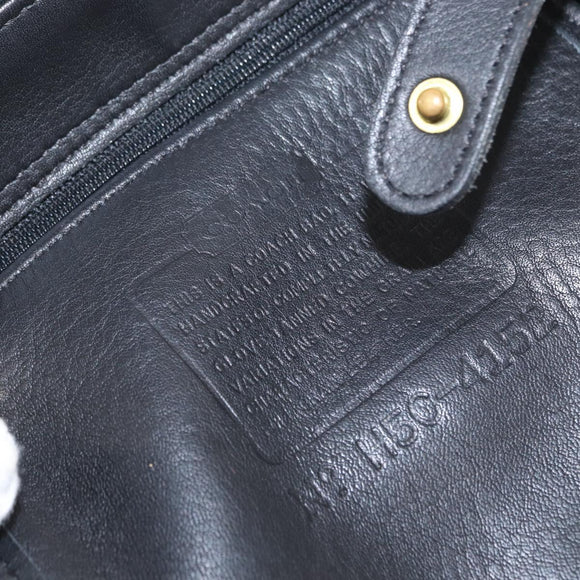 Coach Backpack Leather Black Gold Auth am9869