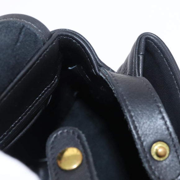 Coach Backpack Leather Black Gold Auth am9869