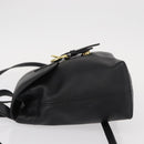 Coach Backpack Leather Black Gold Auth am9869-5