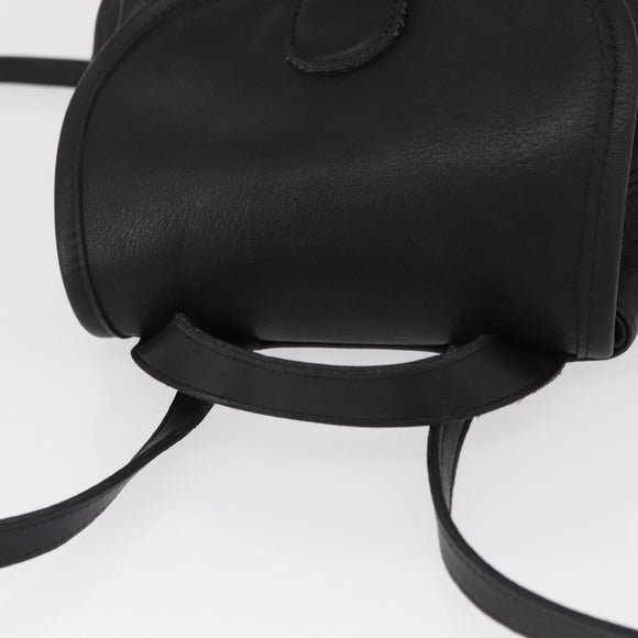 Coach Backpack Leather Black Gold Auth am9869