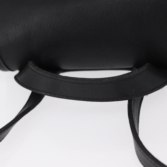 Coach Backpack Leather Black Gold Auth am9869