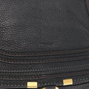 Chloe Marcie Hand Bag Leather Black Gold Auth am9872-15