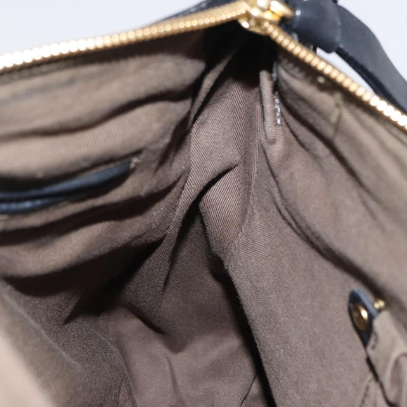 Chloe Marcie Hand Bag Leather Black Gold Auth am9872