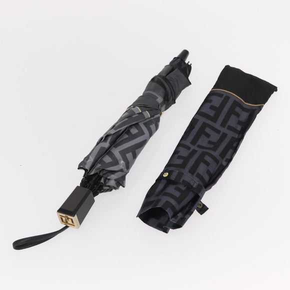 FENDI Zucca Canvas Folding Umbrella Navy Auth am9873