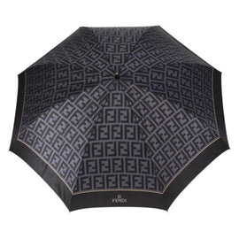 FENDI Zucca Canvas Folding Umbrella Navy Auth am9873 - 0