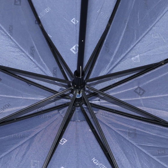 FENDI Zucca Canvas Folding Umbrella Navy Auth am9874