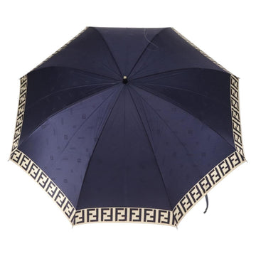 FENDI Zucca Canvas Folding Umbrella Navy Auth am9874 - 0