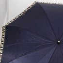 FENDI Zucca Canvas Folding Umbrella Navy Auth am9874-3